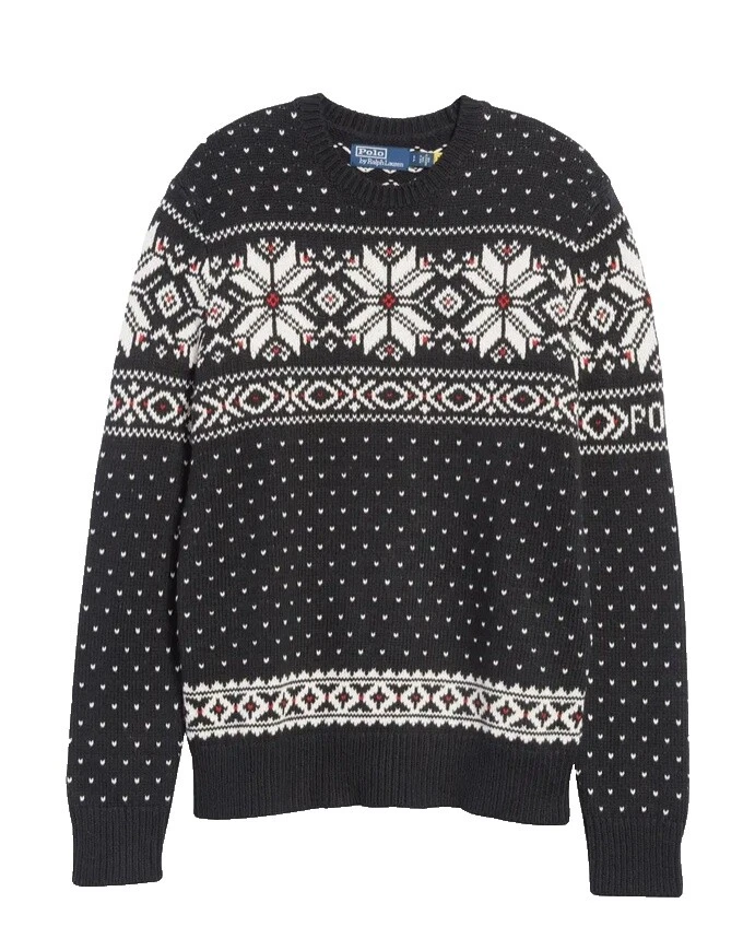 Suéteres Cuello Redondo Negro de vacaciones para hombres