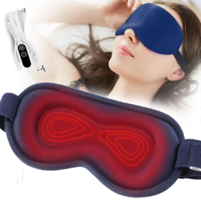 Heated Eye Mask, Electric USB Cotton Eye Compress Heating Pad with Smart Tempera