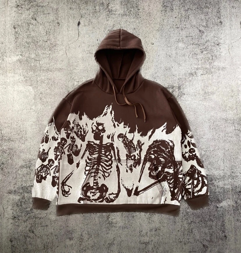 Burning skull hoodie sales