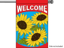 28x40 Inch WELCOME House Garden Flag Sunflower Spring Decorative - rf