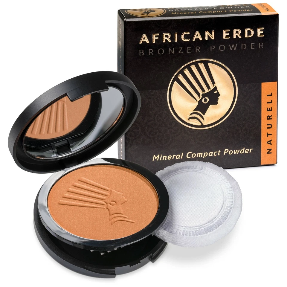 Bronzing Puder - African Erde Compact Powder Naturell ohne Glitter, Mineralpuder - Bild 2 von 4