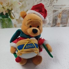 VTG 2001 Disney Store Winnie the Pooh Bear Christmas Holiday Drummer Bean Plush