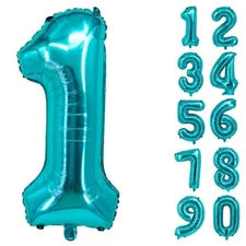 Number Balloons Birthday Turquois 32“ Helium Giant Foil Large Birthday Age Party