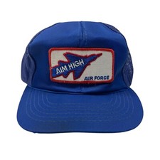 De colección Fuerza Aérea de los Estados Unidos Snapback Sombrero Apunto Alto Camionero Parche Gorra Azul EE. UU.