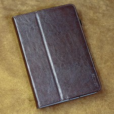 Premium Echt Leder Cover Apple iPad Air 2 Tablet Schutzhülle Case Tasche braun