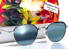 NEW Maui Jim ISLAND EYES Silver Titanium POLARIZED Grey Lens Sunglass 859-11B