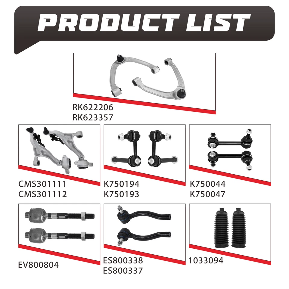 Kit de rótulas de brazo de control superior delantero de 14 piezas para INFINITI G37 Nissan 370Z tracción trasera Foto 3 de 4