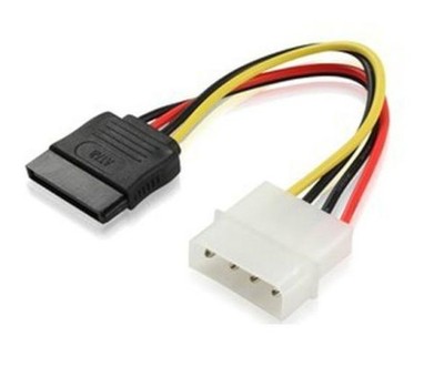 2PCS 4 Pin IDE Molex to 2 Serial ATA SATA Hard Drive Power Adapter Cable wire 