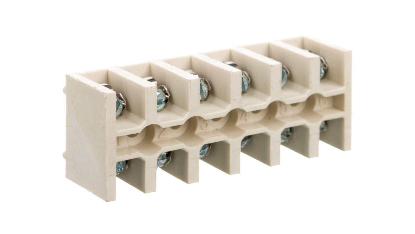 6-way terminal strip 4 mm2 white LZ-B4/6 A12-0C52 /T2UK