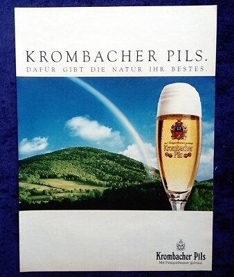 Krombacher Pilsener, originale Bier Werbung aus 1983   Regenbogen