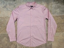 George Classic Fit Button Down Long Sleeve Shirt Mens Size Small Pink