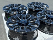 22 Wheels 22x9 8x180 Rims Chevy Silverado 2500hd 3500hd Set Of 4 Gloss Black