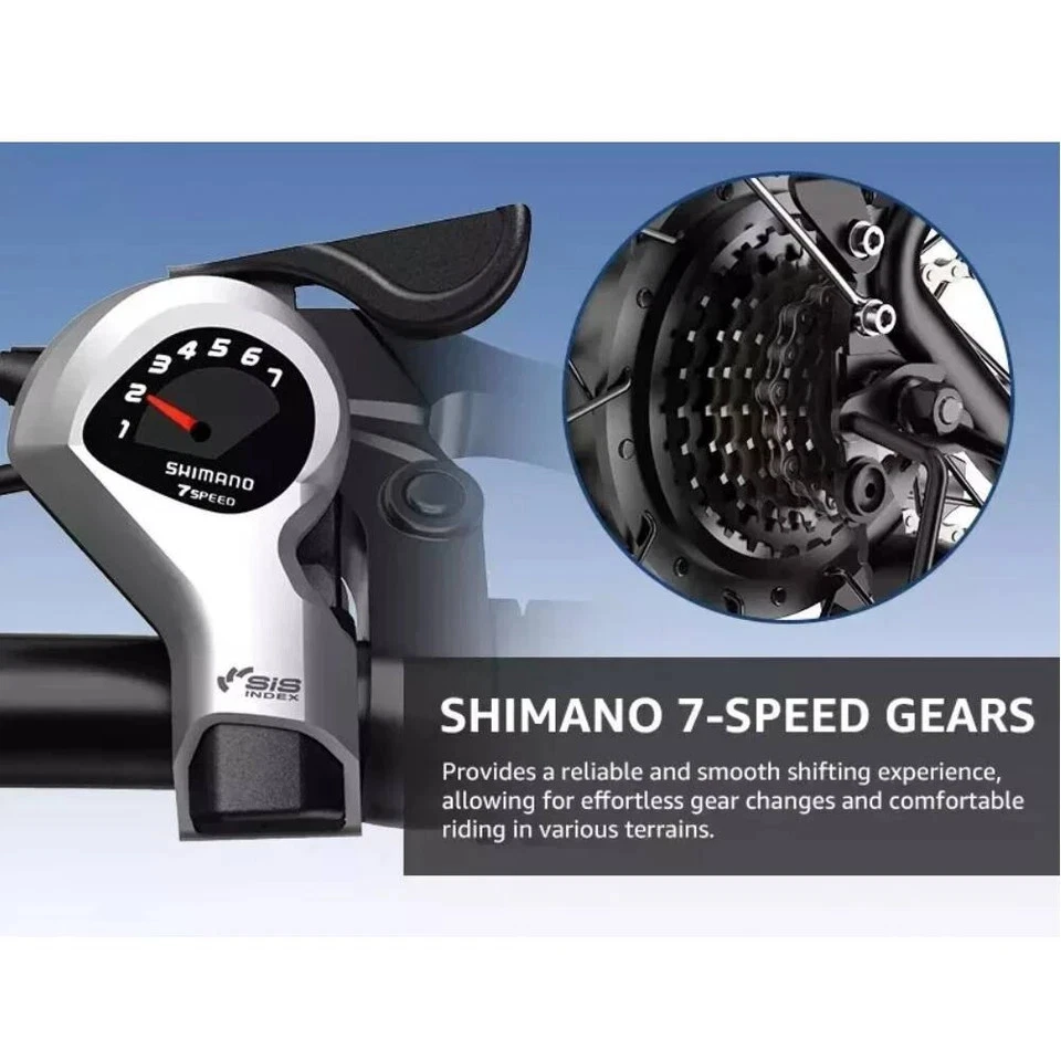 TESWAY Electric Mountain Bicycle 27.5inch 500W E MTB Shimano 7 Speed City e-Bike - Picture 8 of 15