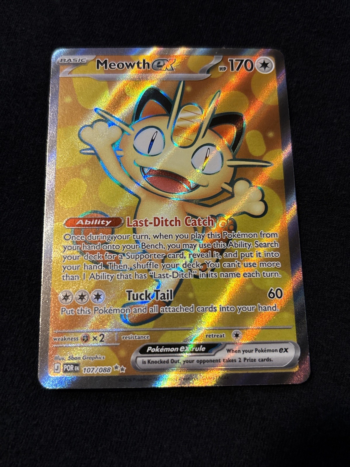 Perfect Order!!! Meowth 107/088!! Ultra Rare!!!