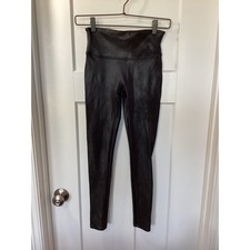 Spanx Women's Classic Pull-On Faux Leather Leggings Stretch Black Size Small