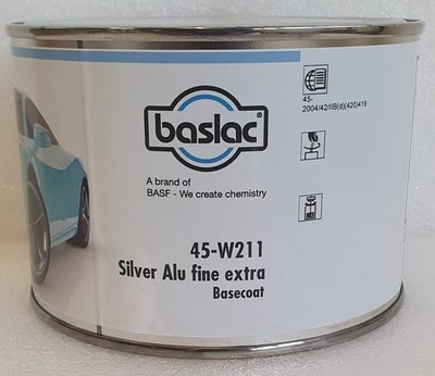 Baslac Wasserlack W 211 in Silver Alu Fine Extra 0,5 Liter