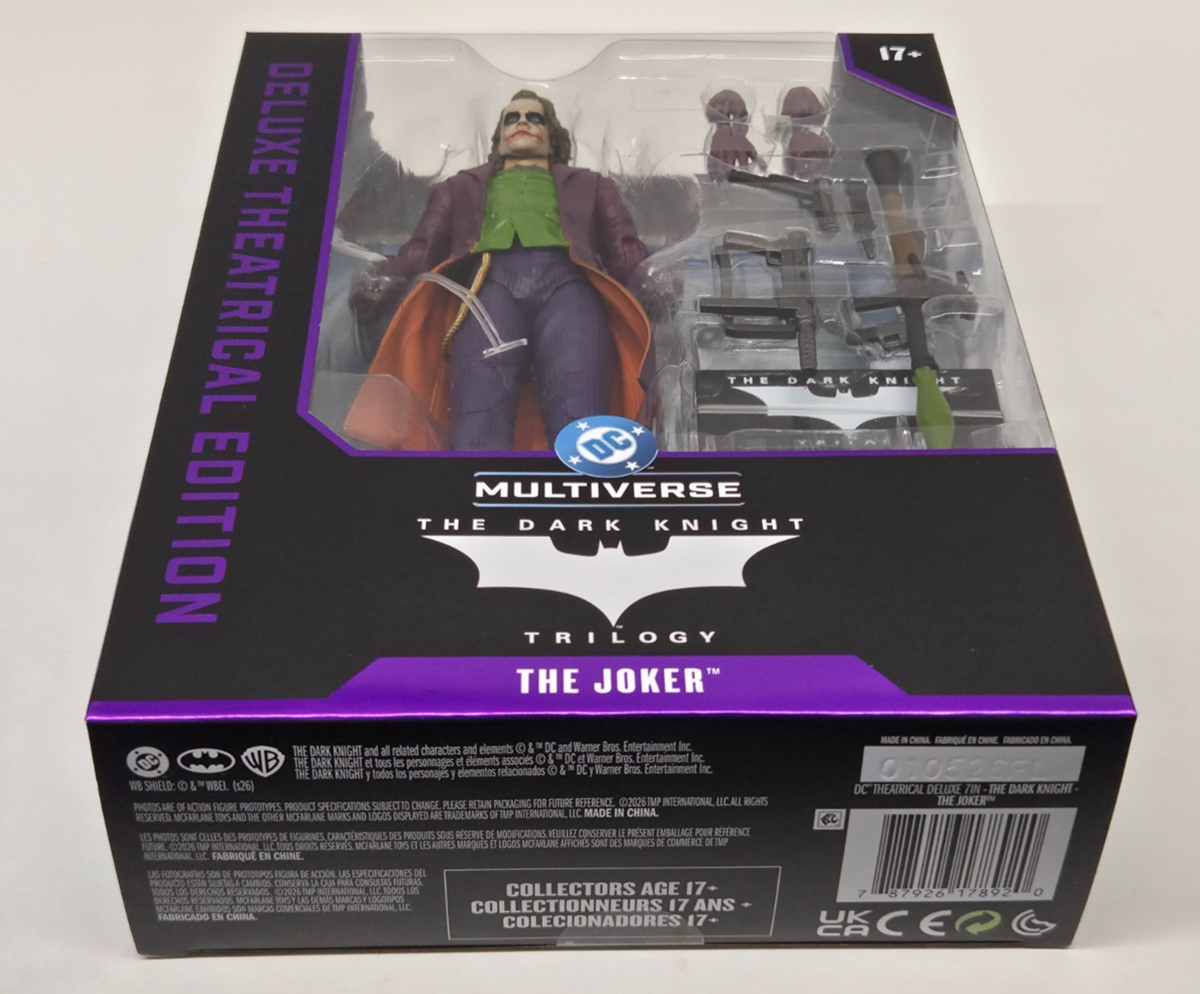 THE JOKER Dark Knight Trilogy McFarlane Deluxe Theatrical Edition