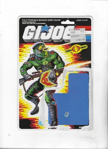 NIGHT VIPER COBRA ENEMY Vintage GI Joe Full Card Back Uncut File Card   Hasbro