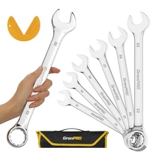 Metric Wrench Set Large Wrench Set Metric and Standard 7PC Long Big Open End