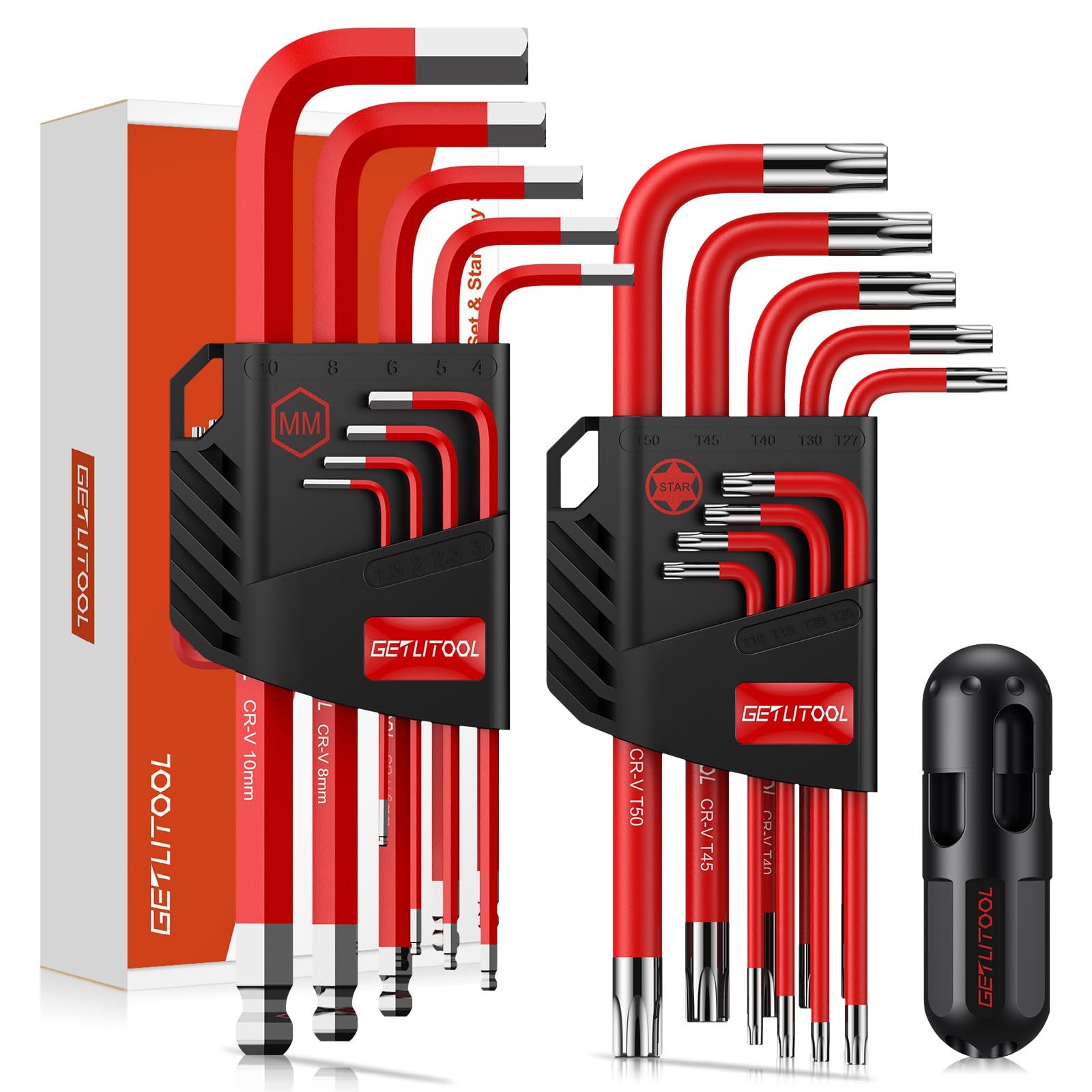 Set Chiavi Esagonali GETLITOOL 18 Pezzi - Maniglia a T Ergonomica