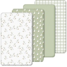 4 Pack Silly Goose Crib Fitted Sheet for Boys Girls - 52" x 28" Fitted Baby S...