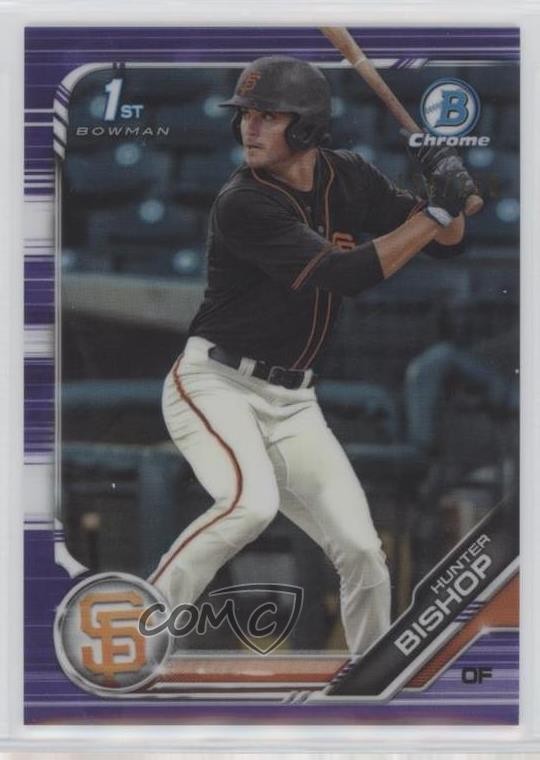 2019 Bowman Draft Chrome Purple Refractor /250 Hunter Bishop #BDC-31 0b0
