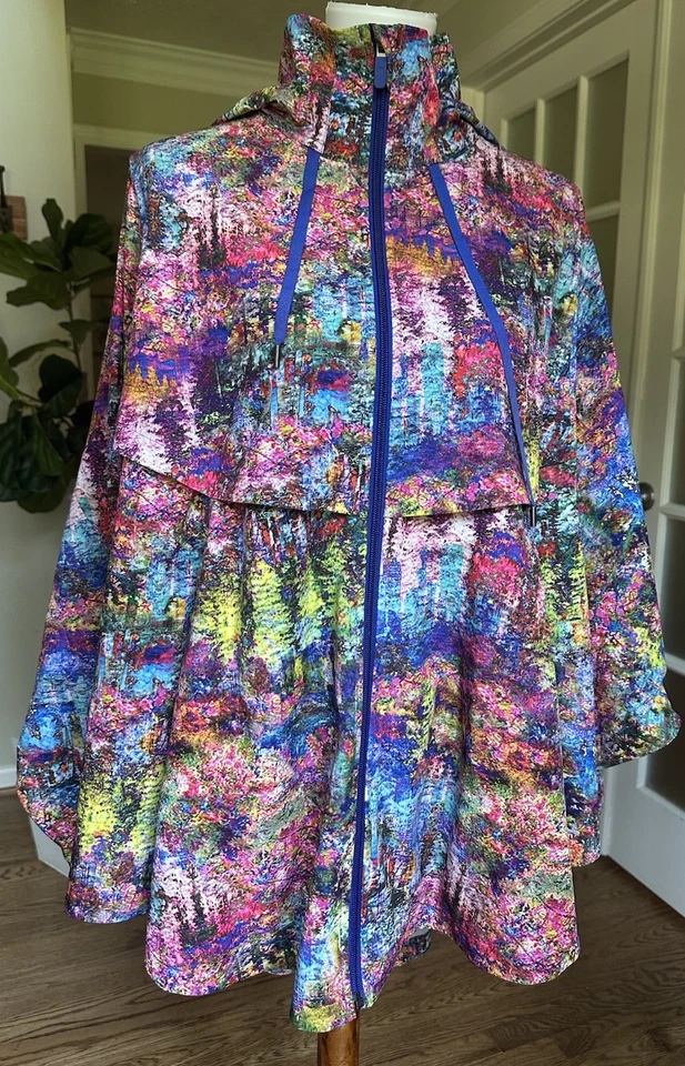 Lululemon Seawheeze Horizon Cape Jacket L/XL Multicolor Hooded Rain Poncho Rare - Image 2 of 4