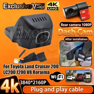 4K HD Wifi DVR Dash Cam Camera For Toyota Land Cruiser 200 LC200 J200 V8 Roraima