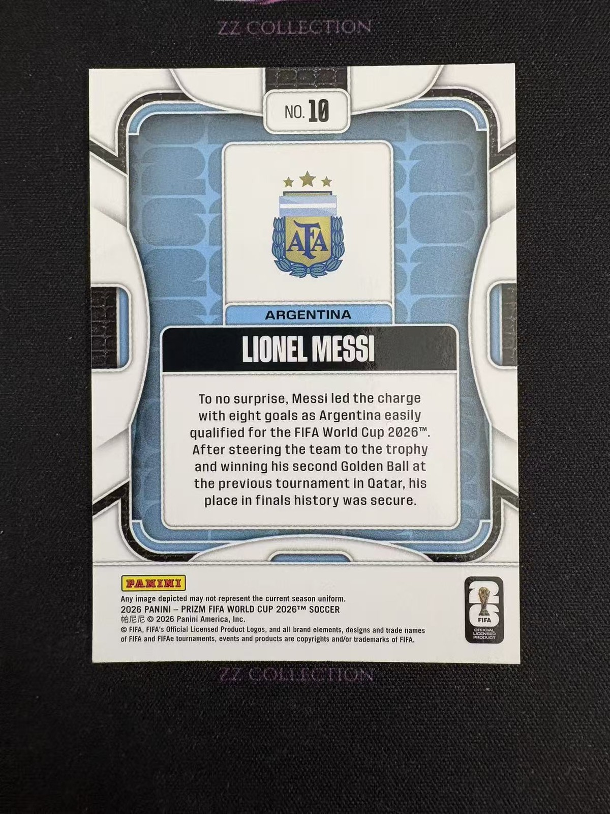 2026 Panini Prizm FIFA World Cup Lionel Messi Argentina #4 -XD view 2