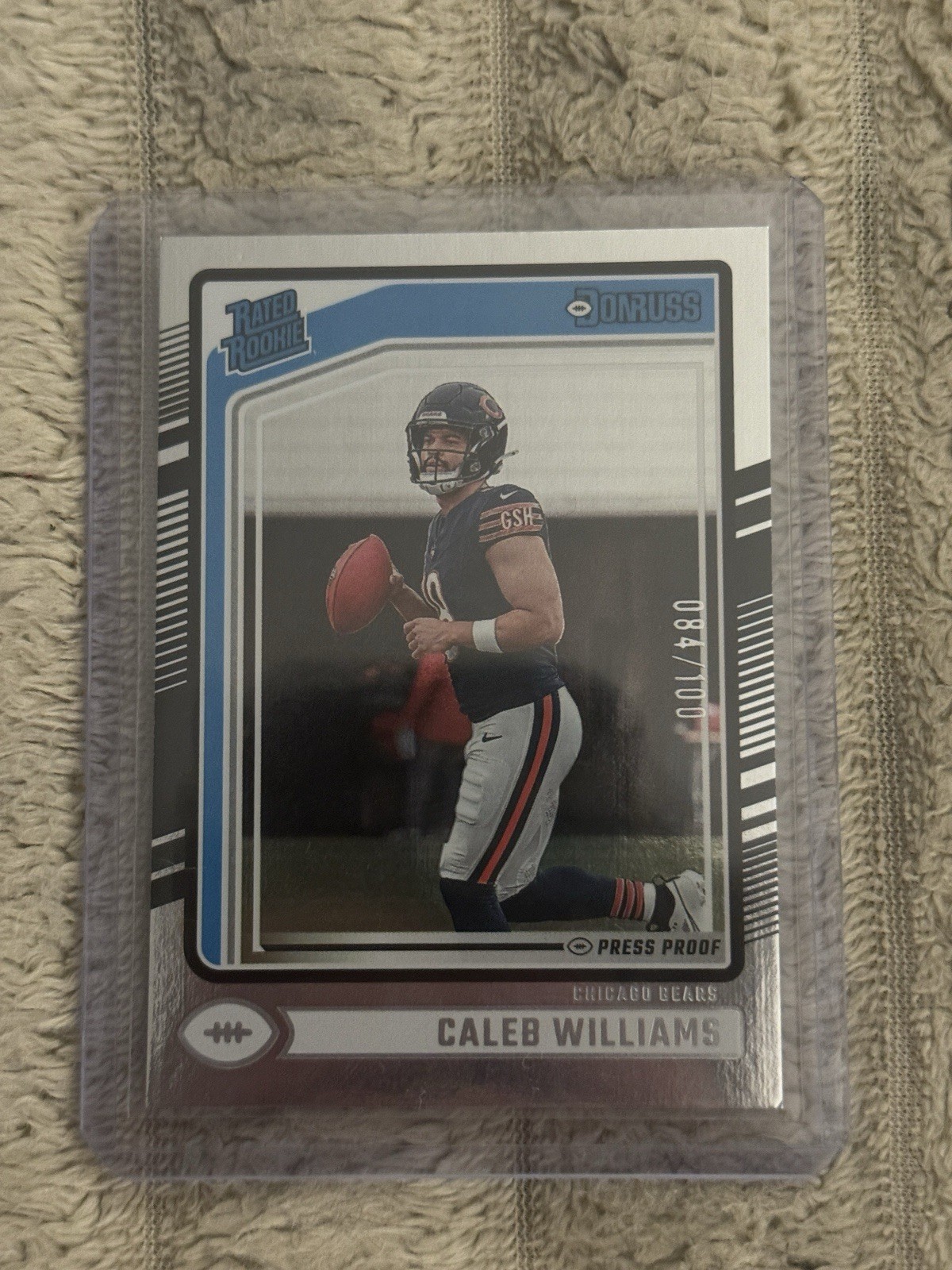 2024 Panini Donruss Caleb Williams Silver Press Proof Rated Rookie /100