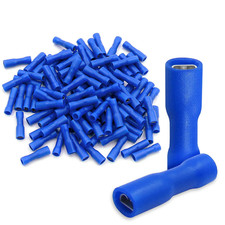 100-Pack 0.11" Female Quick Disconnect Spade Terminals, 16-14 AWG 2.8Mm, Fully I