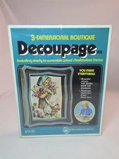 Vintage 1972 Craft Master Decoupage Kit Little Miss Sealed 3D Shadowbox Craft 