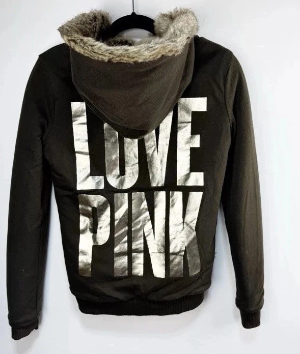 UNDERCOVER FELPA CON CAPPUCCIO FULL ZIP PELLICCIA SFILATA MODA ROSA Victoria’s Secret taglia M ESCLUSIVA!!