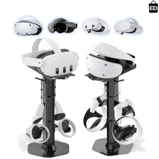 Multi-Functional Gaming Headset  Controller Stand with Cable Organizer - Black