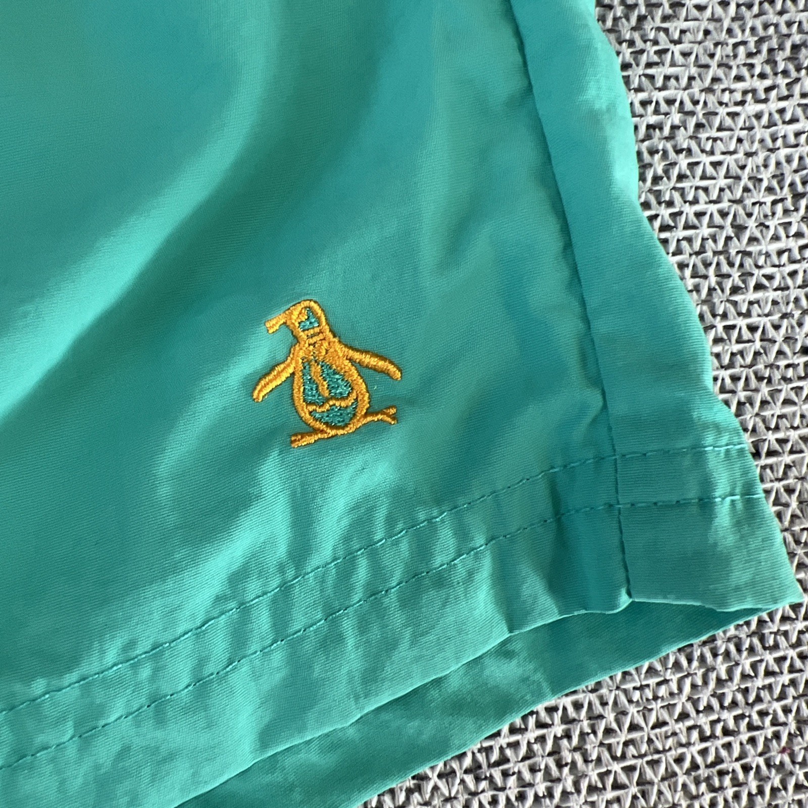 Original Penguin Swim Trunks Shorts Aqua Green Size M Pockets Elastic Waist image 2