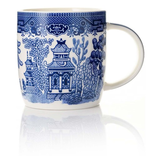 2-Set Blue Willow 340ml Oriental Coffee Barrel Mug Vintage Coffee Cup - Picture 2 of 5