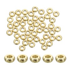 150 Pcs Brass Spacer Beads 3mm Flat Round Gold