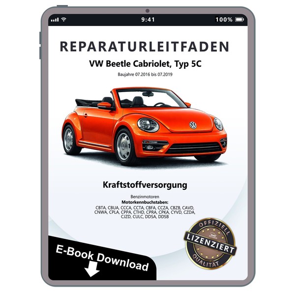 VW Beetle Cabrio 5C 2016-2019 Kraftstoffversorgung Benzin Reparaturanleitung PDF-image