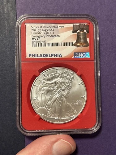 2021 (P) Silver Eagle $1 Emergency Production NGC MS70 Red Core