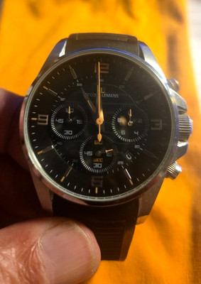 Jacques Lemans Liverpool 1-1672 Analog Quartz Men Chronograph ORANGE/BLACK