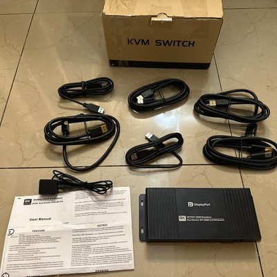 Kvm Switch DisplayPort 2 Monitors 2 Computers EDID 4K 144Hz Hotkey $307