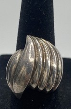 925 Sterling Silver Modernist Design Size 6 3/4 Ring 17.1g
