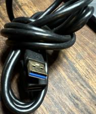USB 3.0 Type A Male to Type A Male Cable Black Round USB Cable Connector
