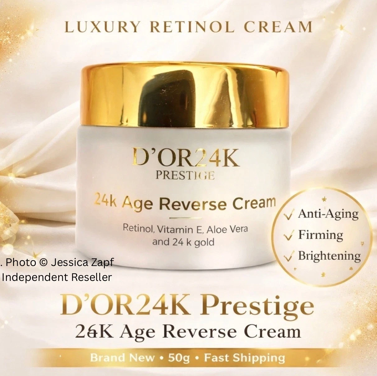 Age Reverse Cream 50g Retinol & Gold (MSRP $250) D’OR 24K Prestige 24K