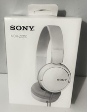 Sony MDR-ZX110 Wired On-Ear Stereo Headphones White New Sealed Foldable 3.5mm