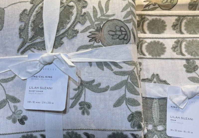 Pottery Barn LILAH SUZANI Duvet KING/CAL KING & 2 KING Shams Green Multi NWT