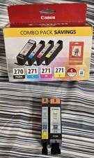 Canon PGI-270 CLI-271 Ink Cartridge 6 Pack 4 x 6 Photo Paper New Genuine OEM