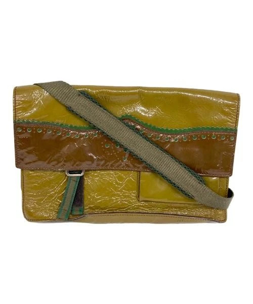 Borsa a tracolla MIU MIU in vernice oliva oggetto usato buone condizioni...