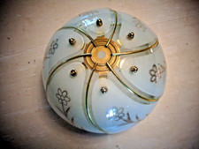 Lamp Shade - Glass And Brass - Floral Design -