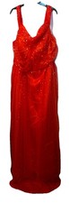 Red Formal Dress Women  s Size 26 Sweetheart Neckline Silver Stars  Moons Long